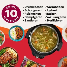 Paderno Instant Pot Pro 10-in-1-Elektro-Multikocher 1200 W,