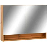 vidaXL LED-Spiegelschrank fürs Bad Eiche 80x15x60 cm MDF