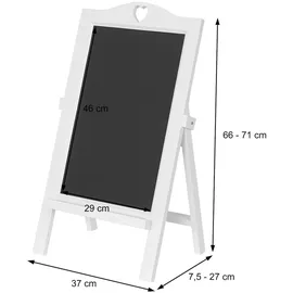 Mendler Werbetafel HWC-E51, Aufsteller Kreidetafel, 66x37x27cm Shabby-Look Vintage ~ grau
