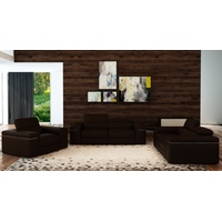 JVmoebel Sofa Sofagarnitur Couch Polster Leder Wohnzimmer Sitz 3+2+1 Set Garnituren braun