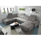 Stella Trading Mid.you Wohnlandschaft Silber Ottomane links, U-Form 349x233 cm