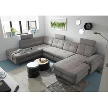 Stella Trading Mid.you Wohnlandschaft Silber Ottomane links, U-Form 349x233 cm