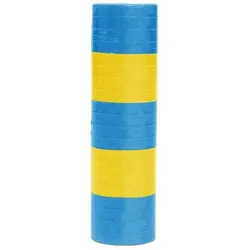 5 Rollen Papier Luftschlangen blau gelb  schwer entflammbar