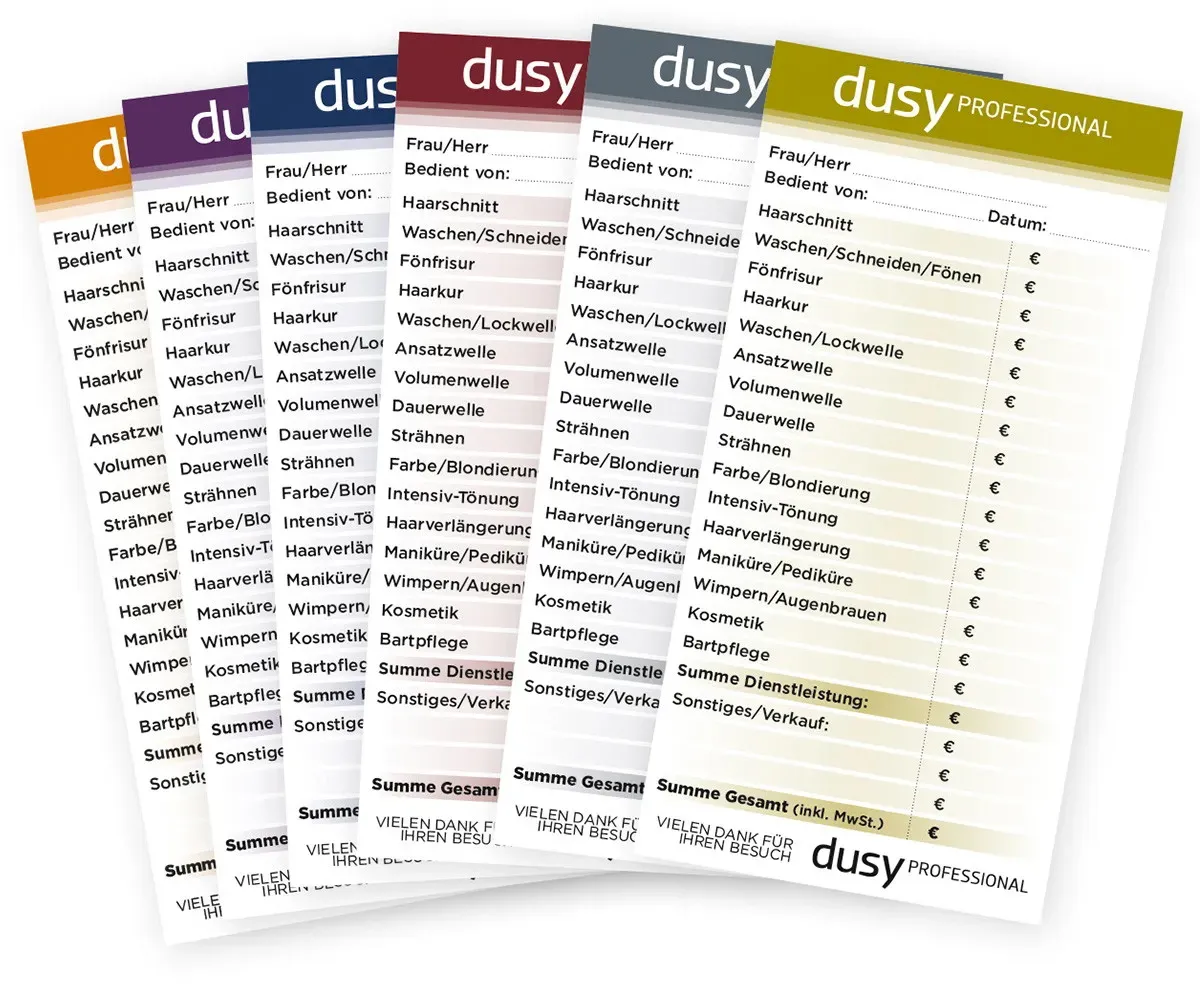 dusy professional Bedienungsblocks 60 Stück