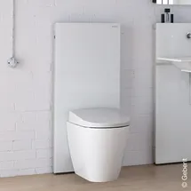 Geberit Monolith Sanitärmodul für Stand-WC, 114 cm, Glas weiß