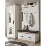 furn.design Rovola Garderobenkombination 190 x 201 x 45 cm weiß