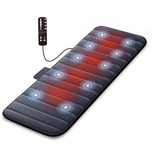 COMFIER Elektrische Massagematte mit Wärmefunktion zur Ganzkörpermassage, Vibrationsmassagematte mit 10 Motoren, 2 Therapieheizkissen, 5 Massage-Modi und 3 Vibrationsstärken, Geschenk