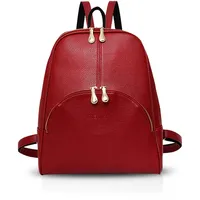 NICOLE & DORIS Damen Rucksack Casual Rucksack für Damen wasserdichte Handtasche für Frauen Rucksäcke Kunstleder rot