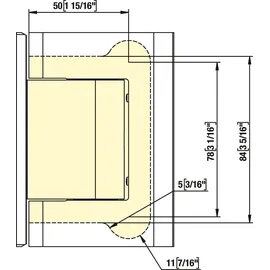Colcom 8010BTJC Duschtür Scharnier 90 Grad Glas-Wand Hydraulik Aluminium silberfärbig