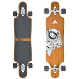 Apollo Twin Tip DT Fiberglas Longboards. Extrem leicht und stabil naturholzfarben|hellblau|dunkelblau 40"