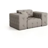 Fun Möbel Sessel Chantal Stoff Opera Velvet 70 x 80 x 90 cm Grau mit Zierkissen
