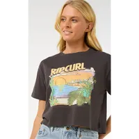 Rip Curl La Paloma Crop Kurzarm-t-shirt - washed black