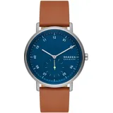 Skagen Kuppel quarz/3 Zeiger Uhrwerk 44mm Gehäusegröße mit einem Lederarmband SKW6888,