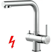 VIZIO NIEDERDRUCK 3 Wege Wasserhahn Küchenarmatur Edelstahl Gebürstet