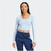 Adidas Originals Adicolor 3 Stripes Crop Langarm-oberteil - Clear