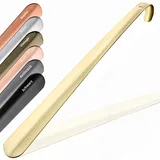 JK Trade® 42cm STABILER Edelstahl Schuhlöffel Lang | Schuhanzieher Edelstahl Lang zum Stehen | Schnell & Einfach | optimierte Länge & Breite | Shoe Horn Business Aufhängbar