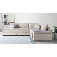 Home Affaire Ecksofa Night & Day L-Form, B: 321 cm, mit Dauer-Schlaffunktion 180x200 cm, Bettfunktion, Bettkasten, Topper & 3 Zierkissen, Boxspringbett in Cord beige