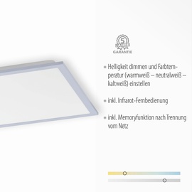 just light. LED-Deckenleuchte Flat silber 45,5 x cm