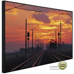 papermoon Infrarotheizung »EcoHeat - Zugschienen mit Sonnenuntergang«, Matt-Effekt - bunt