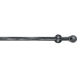 GARESA Gardinenstange GARESA "ESPERANCA", schwarz, L:380cm Ø:16mm, Metall, Gardinenstangen, rustikale Vorhanggarnitur, verlängerbar, Eisen, Endk. Kugel, m. Ringe