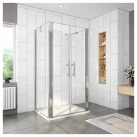 duschspa Komplettdusche Duschkabine U-Form Schwingtür mit 2 Seitenwänden Drehtür Duschtür, BxT: 80x80 cm, Einscheibensicherheitsglas, Sicherheitsglas, Set, mit 2 Seitenteilen 80 cm x 80 cm