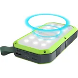 Realpower PB-10000 Solar, schwarz 10.000mAh - Schwarz/Grün