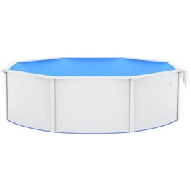 vidaXL Pool mit Stahlwand rund 460 x 120 cm weiß 93262