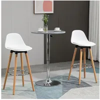 Homcom Barhocker Kunstleder weiß 2er Set