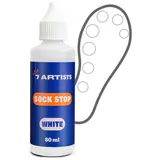 7 Artists Sock Stop Textilfarbe Weiß 80 ml – Flüssiger Sockenstopper für Stoppersocken, Anti Rutsch Socken, Grip Socks Pilates | Antirutsch Kleber für Socken, Teppichfarbe