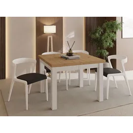WFL GROUP Quadratischer Esstisch 90 x 76,5 x 90 cm braun