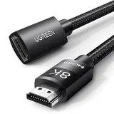 UGREEN HDMI 2.1 Verlängerungskabel 10K 8K 60Hz 4K 120Hz 144Hz HDMI Verlängerung Stecker auf Buchse mit Ethernet 48Gbps UHD eARC Dynamic HDR 10+ HDCP 2.3 kompatibel mit TV Stick, HDTV, PS5/PS4(1M)