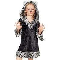 andrea-moden Kostüm Schwarze Leoparden Katze "Minka" für Mädchen - Kinderkostüm Tierkostüm grau|schwarz 104
