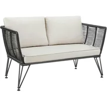 Tectake tectake® Garten-Loungesofa, Sundo im Rope-Design mit Polyrattan