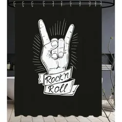 Sanilo Duschvorhang, Polyester, Rock N Roll - schwarz