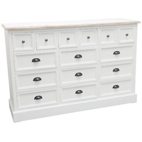 Casa Padrino Apothekerschrank »Landhausstil Apothekerkommode Antik Weiß / Naturfarben 141 x 47 x H. 96 cm - Landhausstil Kommode mit 15 Schubladen«