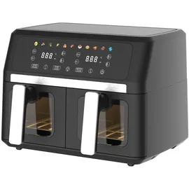 casativo Doppelkorb Heissluftfritteuse 9L Dual Zone Air Fryer schwarz