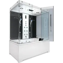 SeniorBad Kombination Badewanne Dusche K80-SW-TH-B-EC-EA Duschtempel 180x100 cm 2K Scheibenversiegelung - Schwarz