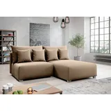 ax living Ecksofa mit Schlaffunktion Ederra 208 cm breit – beige Stoff R