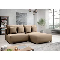 ax living Ecksofa mit Schlaffunktion Ederra 208 cm breit – beige Stoff R