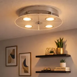 GLOBO Deckenleuchte 4x 3W rund Chrom Glas