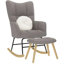 vidaXL Schaukelsessel mit Hocker Stoff 61 x 78 x 95 cm Grau