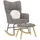 vidaXL Schaukelsessel mit Hocker Stoff 61 x 78 x 95 cm Grau