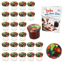 25er Set Sturzglas 125ml Einmachglas TO66 Obst Deckel DiamantZucker-Rezept