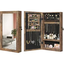 Songmics Hängender Schmuckschrank, Vintagebraun,