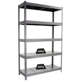 Proregal Schwerlastregal Metal Beast Five HxBxT 200 x 210 x 45 cm Fachlast 500 kg Grau