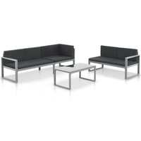 vidaXL Garten-Lounge-Set 3-tlg. schwarz 44448