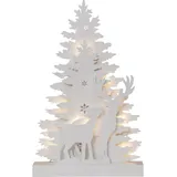 STAR TRADING Led-Fensterleuchter Winter Emotion, 44x28x6 cm, Holz, weiß