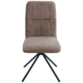 Mendler 6er-Set Esszimmerstuhl HWC-N99, Küchenstuhl, drehbar Auto-Return, Stoff/Textil Chenille (340g/m2) Öko-Tex ~ hellbraun
