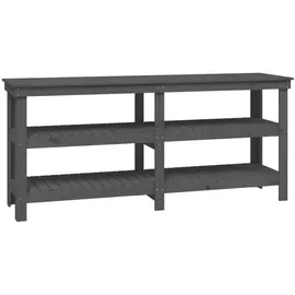 vidaXL Werkbank Grau 181x50x80 cm Massivholz Kiefer
