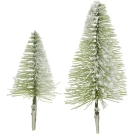 Kaemingk Bürsten Minibaum Am Klipp Grün 27 Cm Weihnachtsdeko